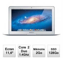 MacBook Air 11 Core 2 Duo 1.4GHz - 2GB - 128GB SSD - Nvidia GeForce 320M ( 161 Cycle) Model Fin 2010 Occasion